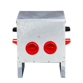 Automatic Chicken Feeder Rodent Proof, 4 Ports Large Capacity Metal Poultry Feeder With Handles And Lid, Galvanized Chicken Feeder For Hen Coop (Option: Defaulttitle)