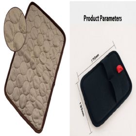 Pet Dog Cat Ice Silk Cold Nest Pad For Cooling In Summer (Option: Brown set-50x40cm)